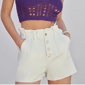 Zara button denim shorts!